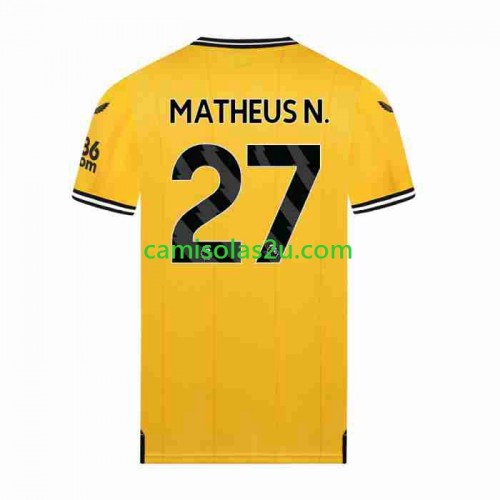Camisolas de futebol Wolverhampton Wanderers Matheus Nunes 27 Equipamento Principal 2023/24 Manga Curta